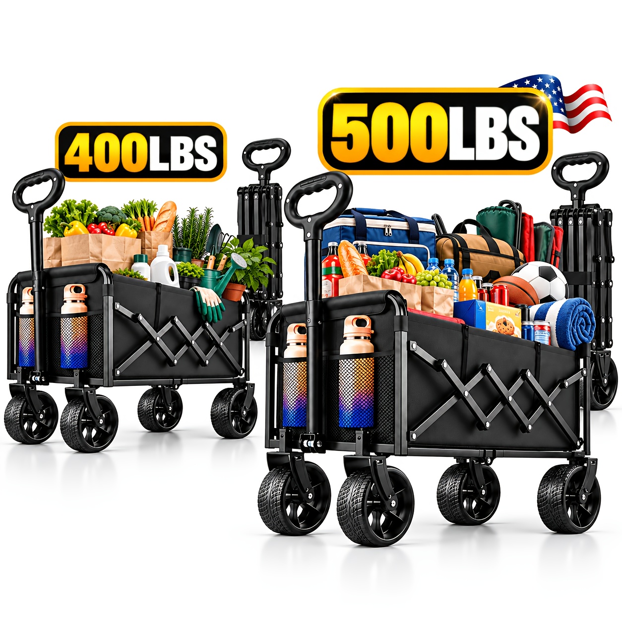 500/400LBS Heavy Duty Folding  - đánh giá và giá Outdoor Camping Trolley