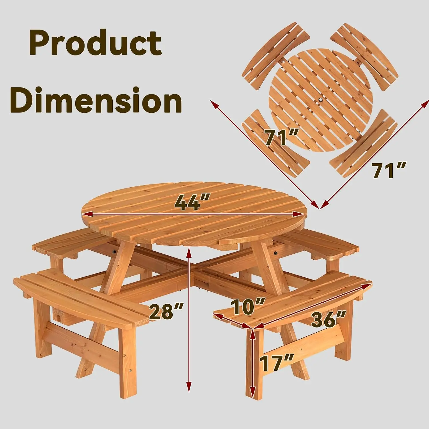 USA Stock8-Person Wood Picnic  - đánh giá và giá Outdoor Camping Usa