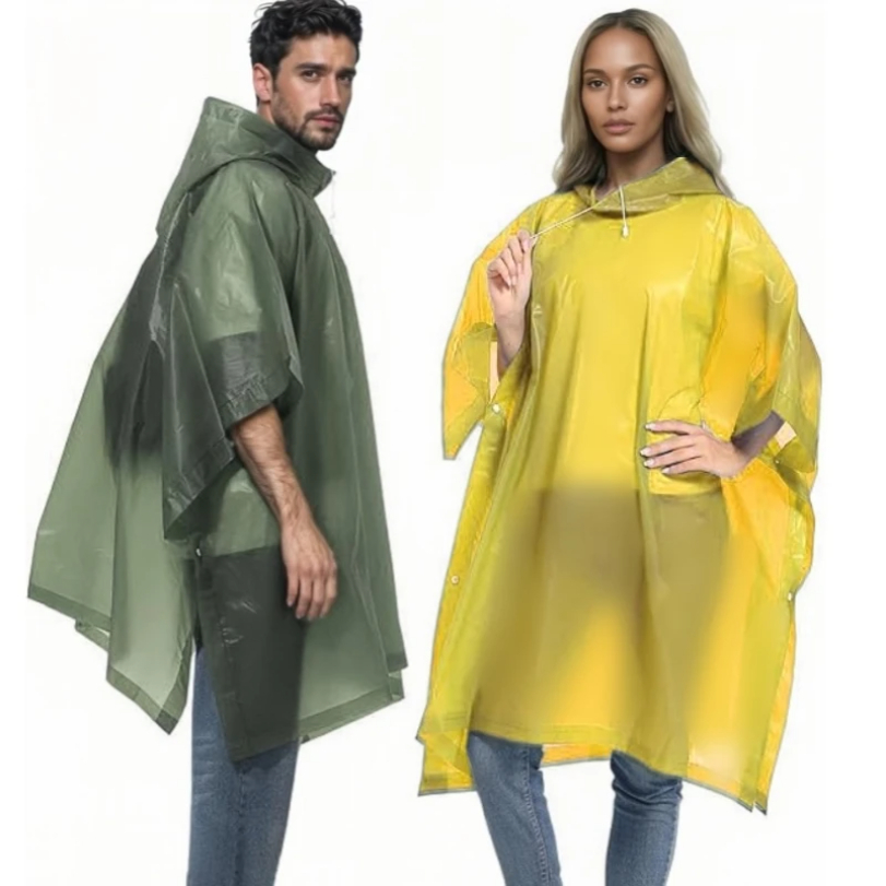 Reusable Raincoat with Drawstr - đánh giá và giá Camping Rain Poncho