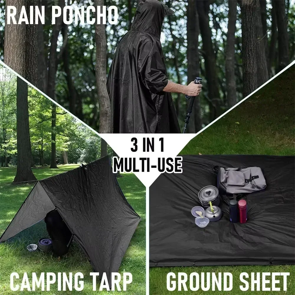 2026 3‑in‑1 Waterproof Hooded  - đánh giá và giá Camping Rain Poncho